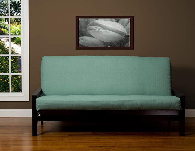 SIS Cover Linen Teal Futon Cover Fabric (Removable futon cover fabric only. Futon frame and futon mattress sold separately) -Ottoman