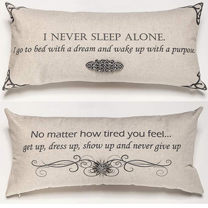 Get up Motivational Throw Pillow Starburst Necklace/Pin Set