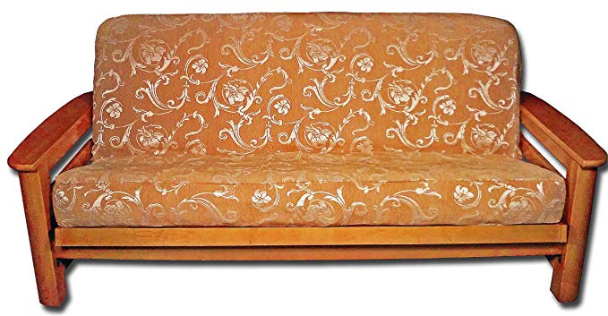 Lifestyle Covers Elegant Futon Cover, Full Size 54x75, Floral, Gold